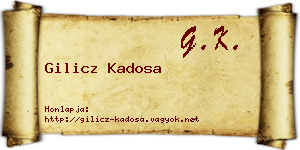 Gilicz Kadosa névjegykártya